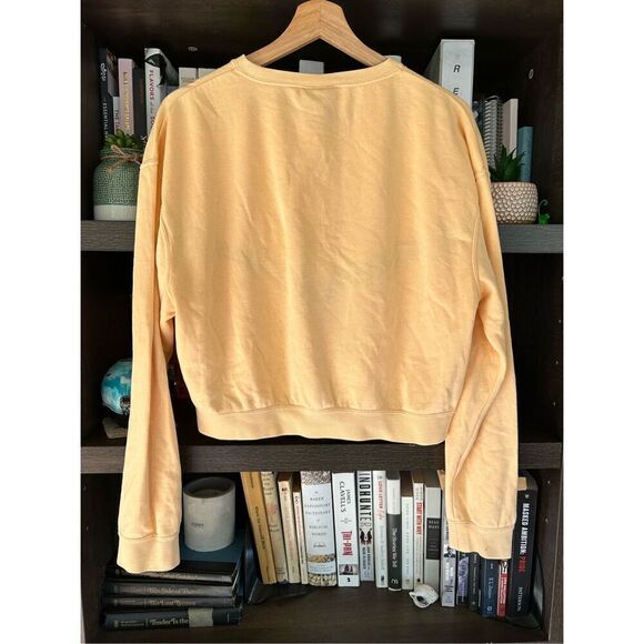 Nike Women’s Peach Orange Striped Heritage Pullover Sweatshirt Size XS - Picture 2 of 9